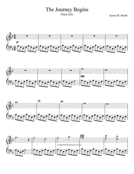 Free Sheet Music The Journey Begins