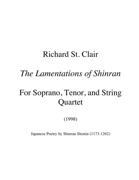 The Lamentations Of Shinran For Soprano Tenor And String Quartet 1998 2020 Score Parts Piano Vocal Red Sheet Music