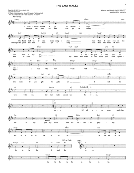 The Last Waltz Sheet Music