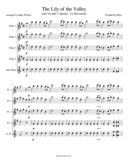 Free Sheet Music The Lily Of The Valley With Vivaldis Spring