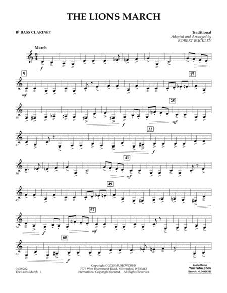 Free Sheet Music The Lions March Arr Robert Buckley Bb Bass Clarinet