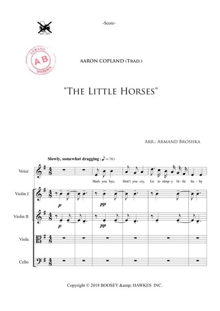 The Little Horses Aaron Copland Trad Sheet Music