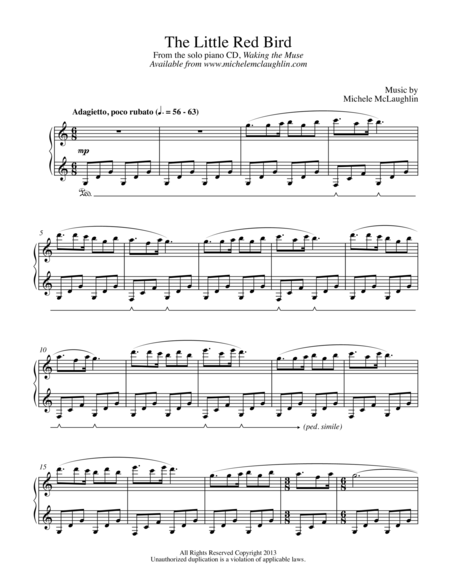 Free Sheet Music The Little Red Bird