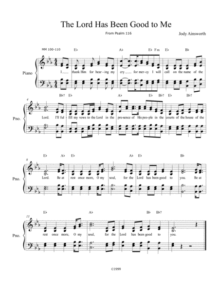 The Lord Has Been Good To You Sheet Music