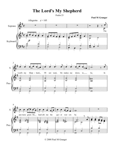 The Lords My Shepherd Soprano Solo Sheet Music