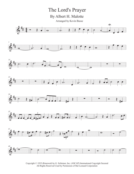 Free Sheet Music The Lords Prayer Original Key Soprano Sax