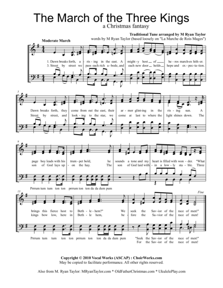 The March Of The Three Kings A Christmas Fantasy Satb Acapella Sheet Music