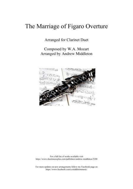 The Marriage Of Figaro Overture For Clarinet Duet Sheet Music