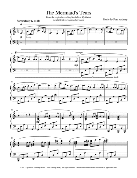 Free Sheet Music The Mermaids Tears