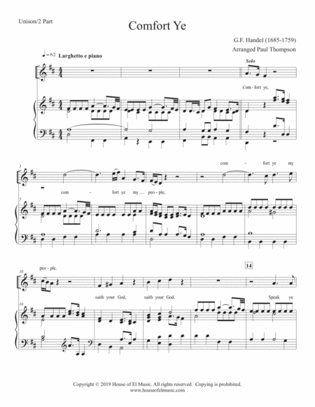 The Messiah For Young Voices Unison 2 Part Sheet Music