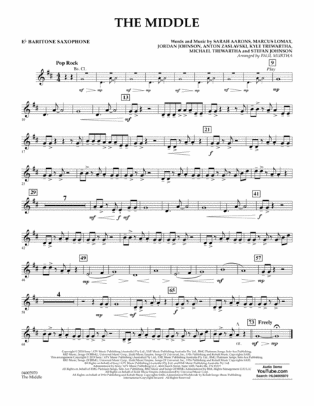 The Middle Arr Paul Murtha Eb Baritone Saxophone Sheet Music