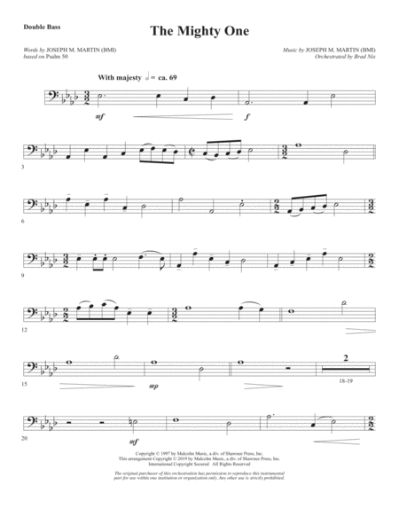 Free Sheet Music The Mighty One Double Bass