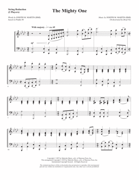 Free Sheet Music The Mighty One Keyboard String Reduction