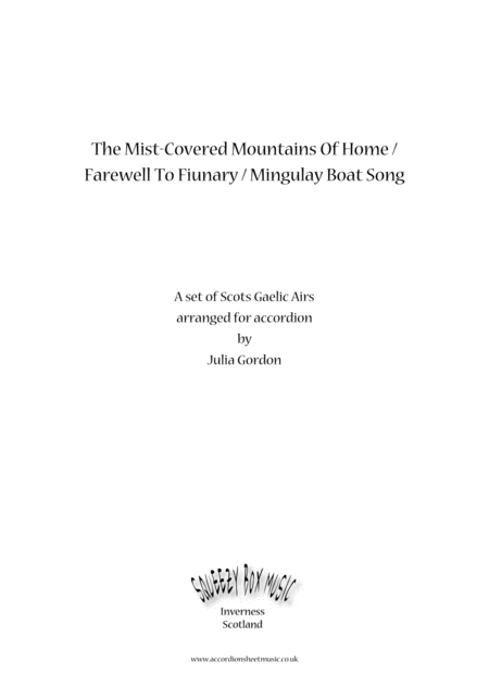 The Mist Covered Mountains Of Home Farewell To Fiunary Mingulay Boat Song Sheet Music