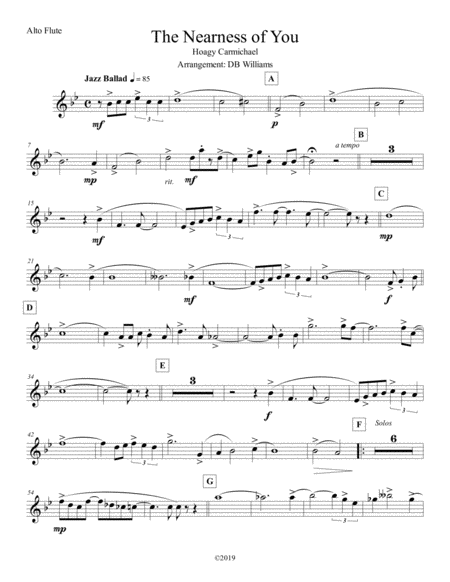 The Nearness Of You Alto Flute Sheet Music