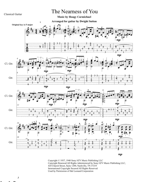 The Nearness Of You As 2018 Instrumental Arranging Contest Entry Sheet Music