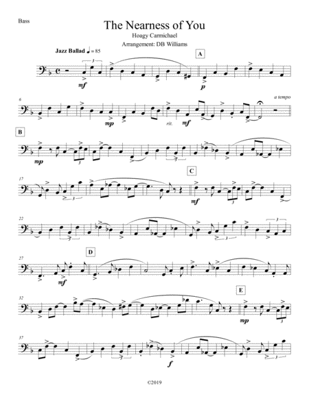 Free Sheet Music The Nearness Of You Bass