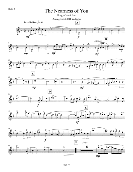 Free Sheet Music The Nearness Of You Flute 3