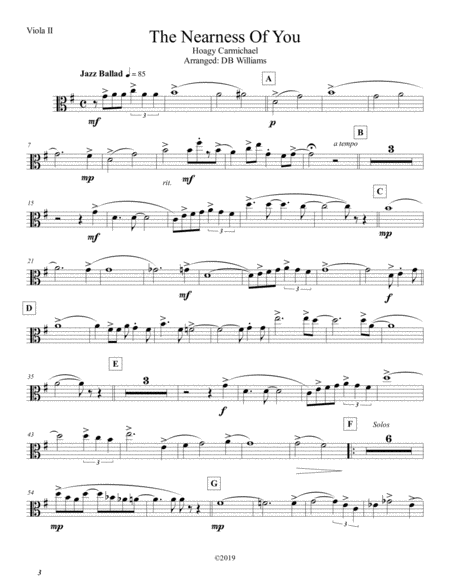 Free Sheet Music The Nearness Of You Viola 2