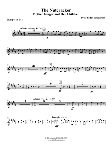 The Nutcracker Mother Ginger And Her Children Polichinelles Trumpet In Bb 1 Transposed Part Sheet Music