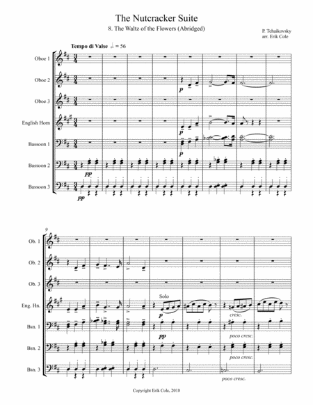 The Nutcracker Suite 8 Waltz Of The Flowers Abridged Sheet Music