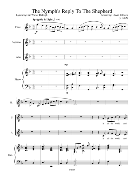 Free Sheet Music The Nymphs Reply To The Shepherd