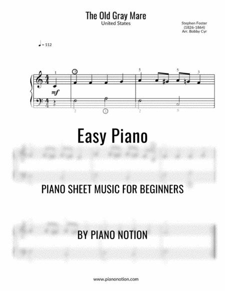 Free Sheet Music The Old Gray Mare Easy Piano Solo