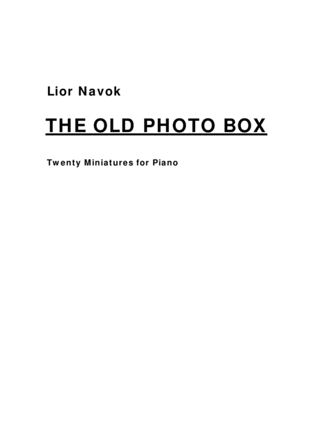 The Old Photo Box For Piano Full Cycle Sheet Music