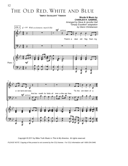 The Old Red White And Blue Sheet Music