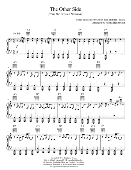 The Other Side From The Greatest Showman Sheet Music