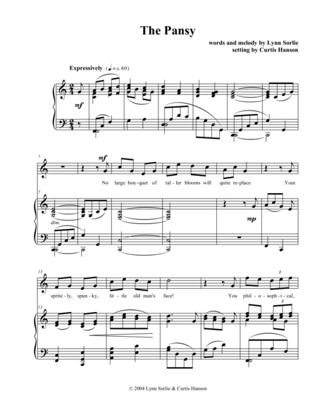 Free Sheet Music The Pansy