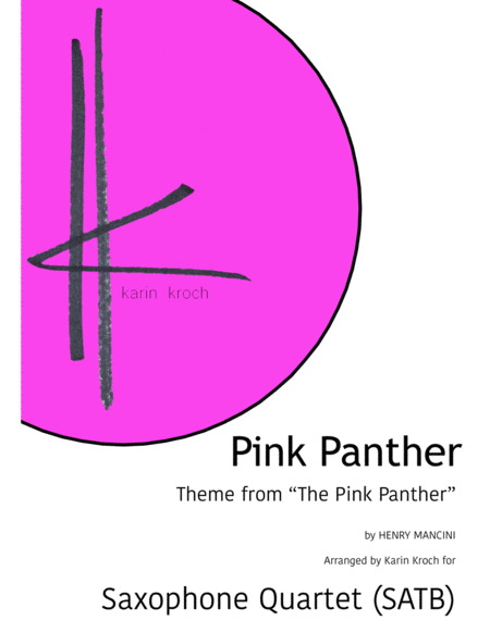 Free Sheet Music The Pink Panther For Saxophone Quartet Satb