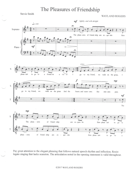 The Pleasures Of Friendship Sheet Music