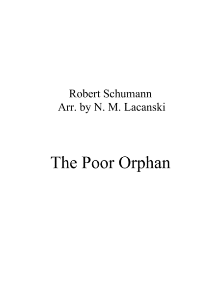 Free Sheet Music The Poor Orphan
