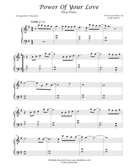 Free Sheet Music The Power Of Your Love Hillsong Geoff Bullock Sheet Music Easy Piano