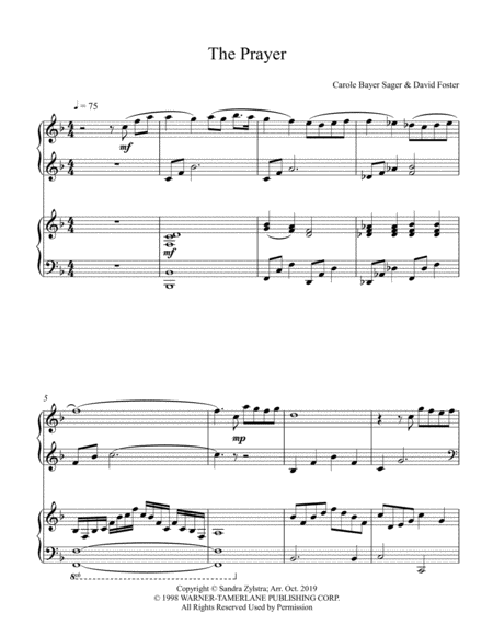 The Prayer 2 Piano Duet Sheet Music