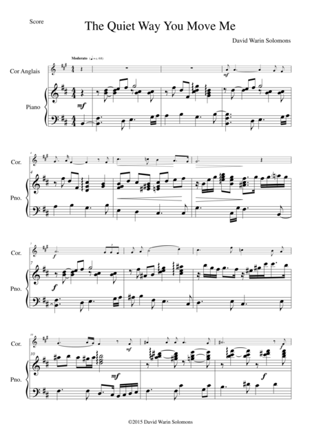 The Quiet Way You Move Me For Cor Anglais And Piano Sheet Music