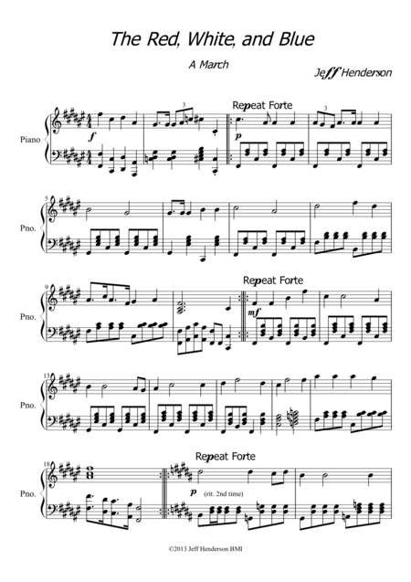 The Red White And Blue Sheet Music