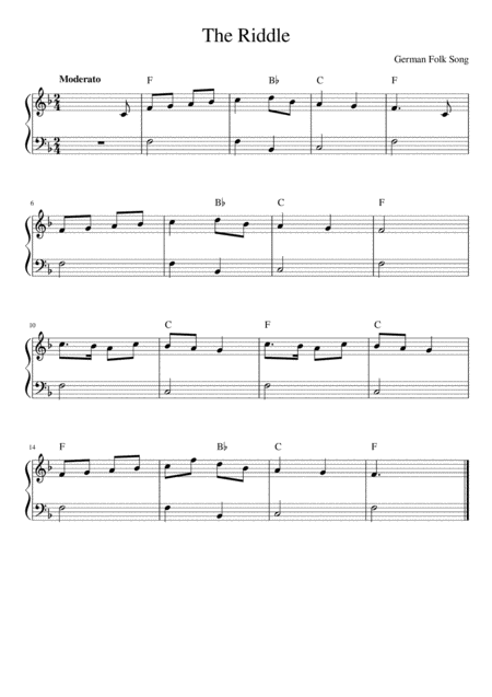 Free Sheet Music The Riddle