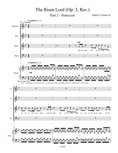 Free Sheet Music The Risen Lord A Dramatic Setting For Easter Part 2