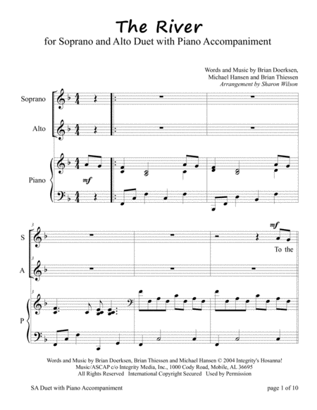 The River For Sa Duet With Piano Accompaniment Sheet Music