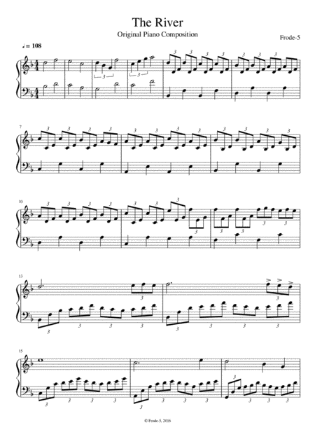 The River Original Piano Composition Sheet Music