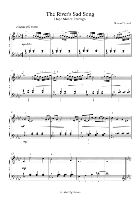 The Rivers Sad Song Sheet Music