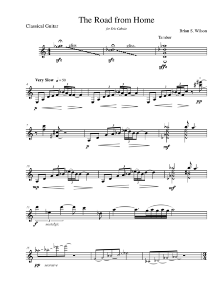 The Road From Home Sheet Music