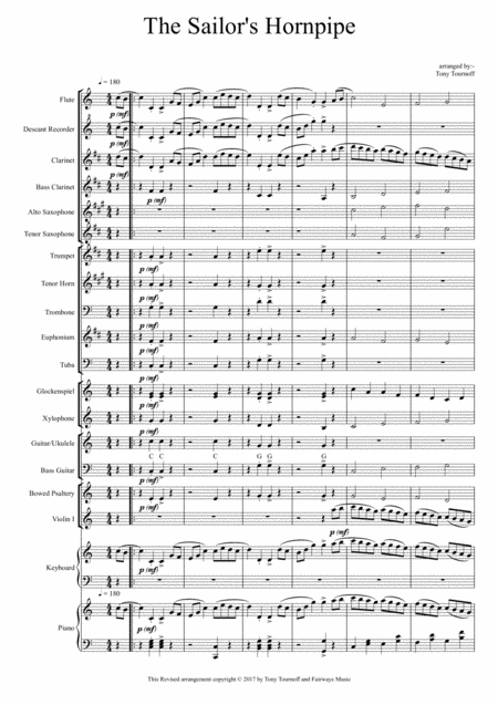 The Sailors Hornpipe Mixed Ensemble Sheet Music