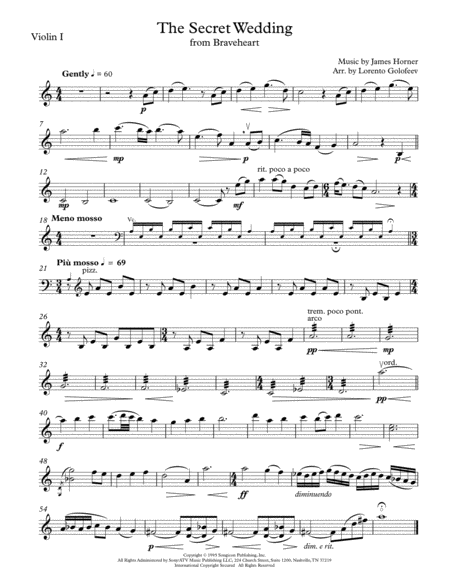 The Secret Wedding From Braveheart Sheet Music