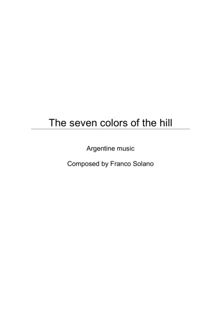 The Seven Colors Of The Hill Argentine Music Sheet Music