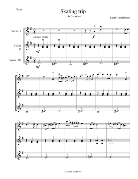 The Skating Trip For Violins Sheet Music