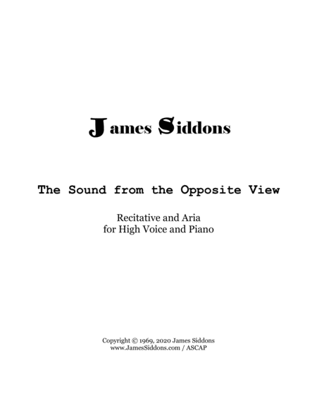 The Sound From The Opposite View Sheet Music