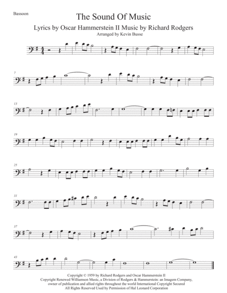 The Sound Of Music Bassoon Sheet Music